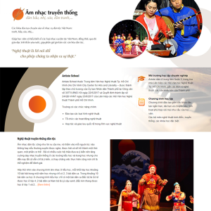 Theme wordpress giới thiệu Artiste School