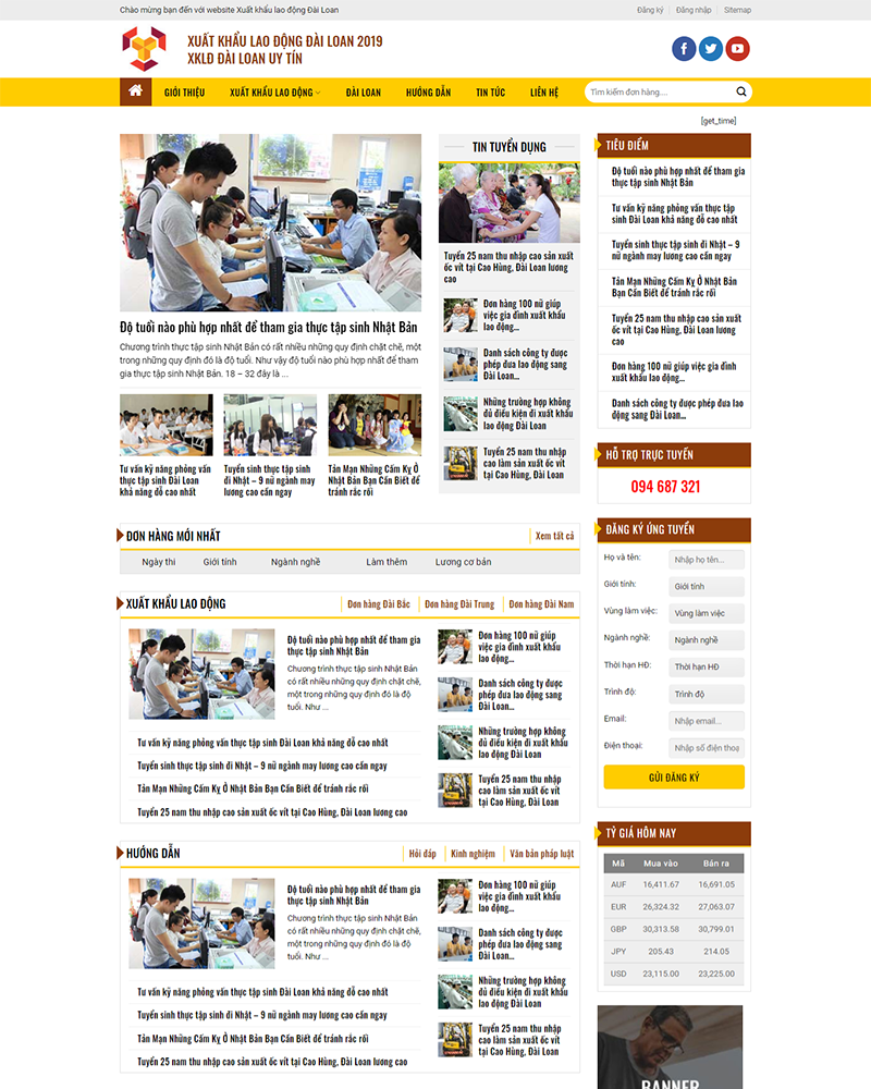 Theme WordPress công ty xuất khẩu lao động