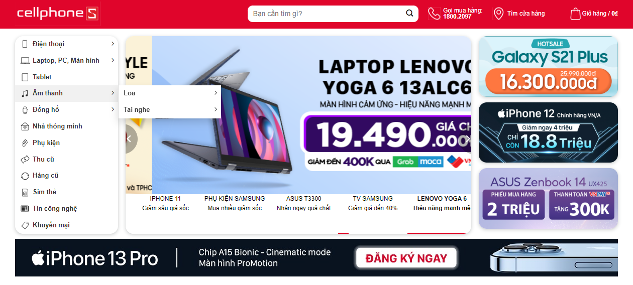 Theme WordPress bán điện thoại, máy tính giống Cellphone