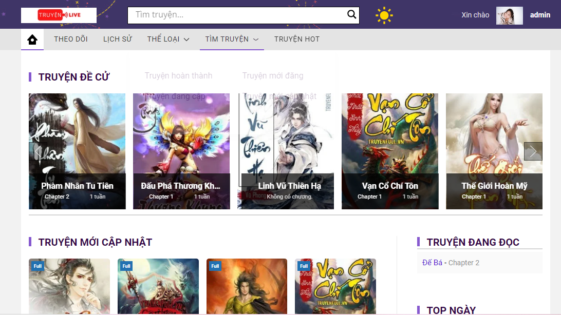 Theme Truyện Tranh - Truyện chữ giống Nettruyen