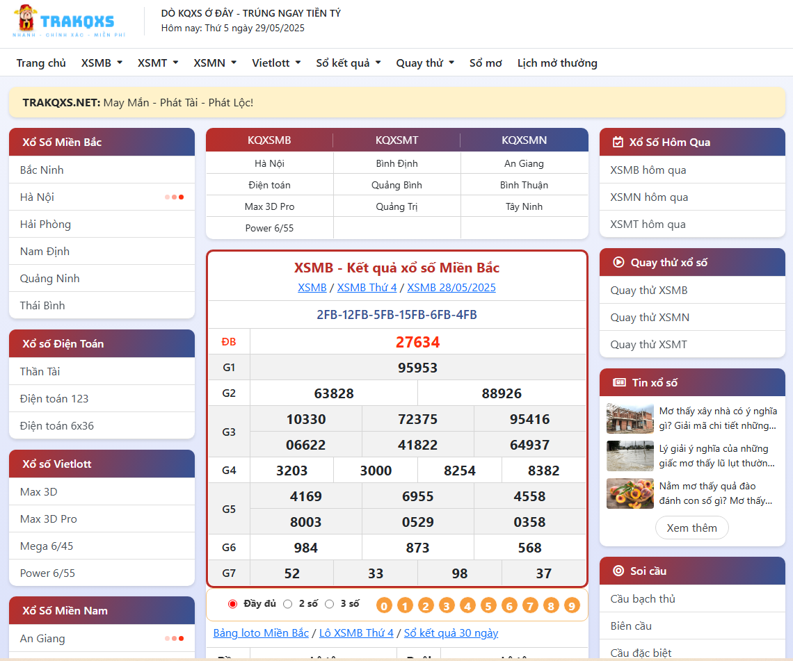 Source Kết Quả Xổ Số realtime API đẹp mượt
